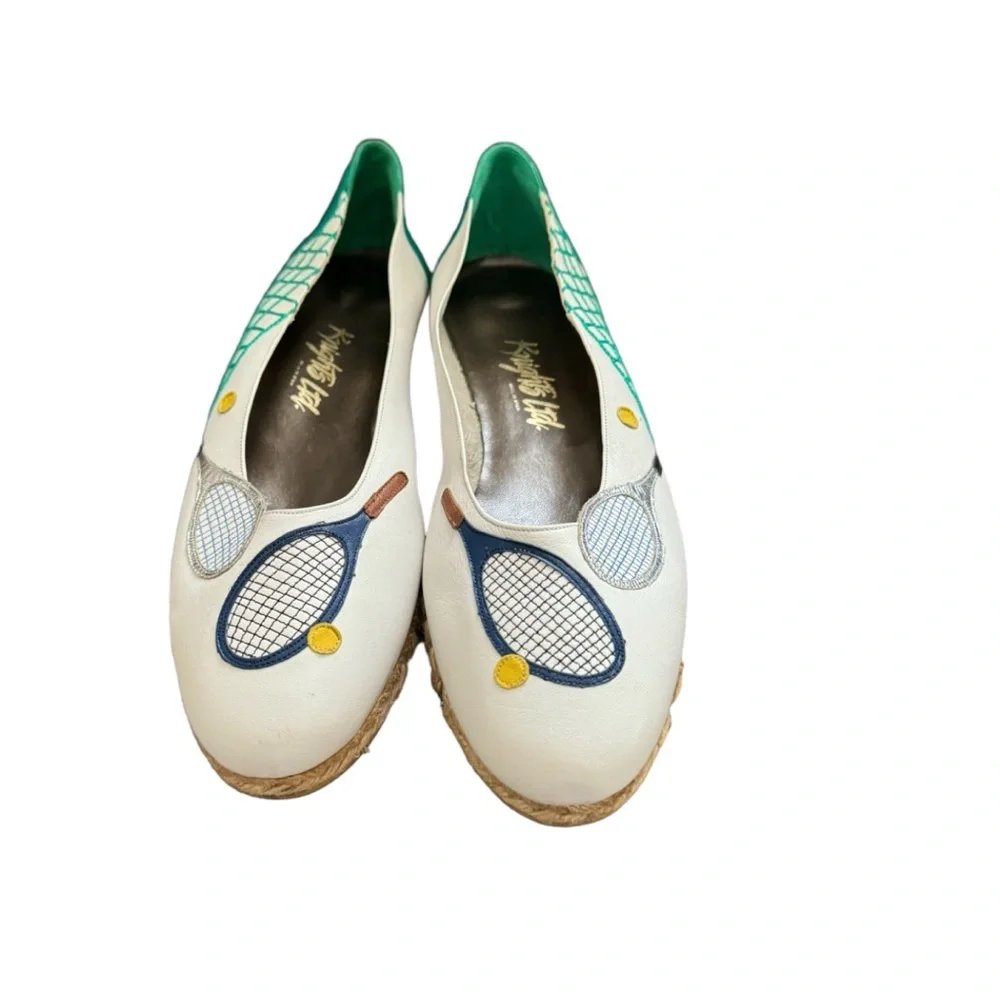 Knights LTD Made in Spain women's Leather Espadrille Flats Tennis Design Size 11